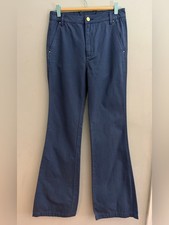 *New* Tory Burch High Rise Wide Leg Trousers in Harbor Blue, Size 25 Long