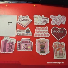 Reading Theme Pink Stickers Lot F Scrapbook Journals Laptop Phone Tumbler Decor