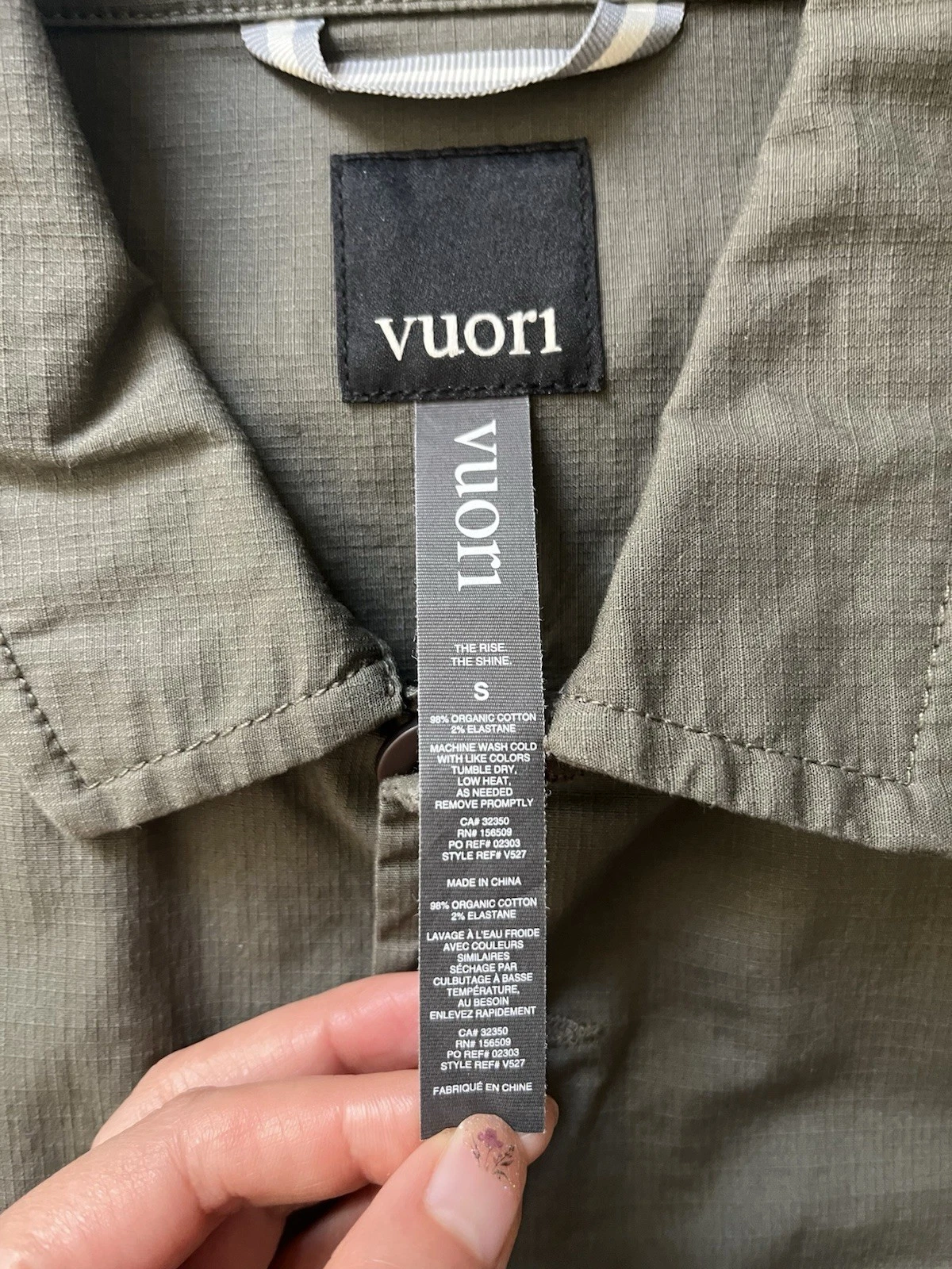 Mens VUORI Ripstop Jacket Shirt, Green Oregano, NWOT, Size S, Free Shipping image 5