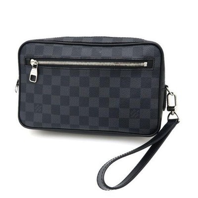 Louis Vuitton Damier Graphite Pochette Kasai Clutch Bag LV Black