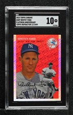 2023 Chrome Platinum Anniversary Topps Refractor Whitey Ford SGC 10 GEM HOF 00ur