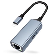  MFi Certified Lightning to Ethernet Adapter with Charging Port, 2-in-1...