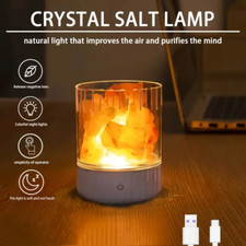 Natural Himalayan Crystal Salt Lamp Aromatherapy USB Plug Night Light LED Gift
