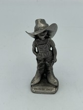 Vintage Wyoming Studio Artworks Pewter Figurine of Child In Cowboy Outfit