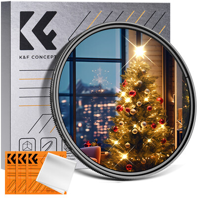 K&F Concept Variable Star Filter Cross Screen Starburst Filter 4/8 Point49-82mm