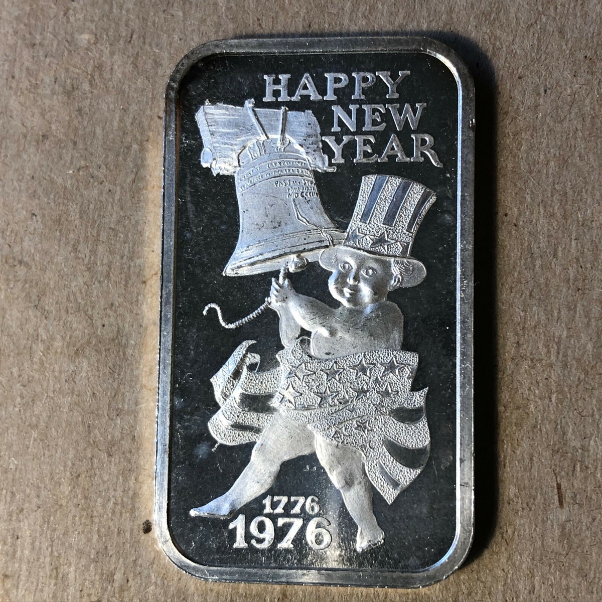 1976 Madison Mint Happy New Year 1 Ounce .999 Silver Art Bar | eBay