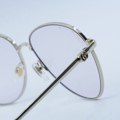 NEW GUCCI SUNGLASSES GUCCI GG1419S 004 GOLD/CLEAR TO VIOLET EYEWEAR GUCCI GG1419S 004 Gold/Clear to Violet with Star Pattern  main image 2