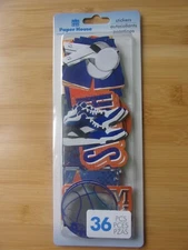 Paper House 36 Pc .Large Set Basketball Stickers