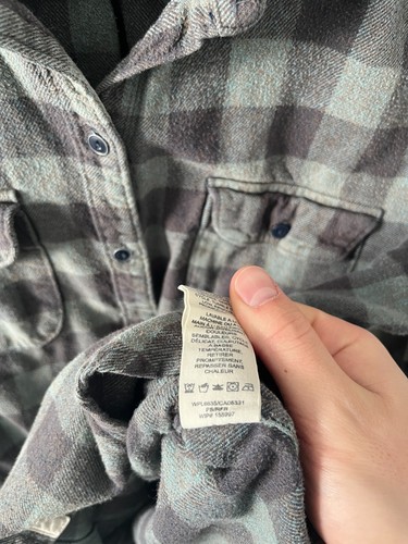 Woolrich Wool Flannel Shirt Womens Size Small Buffalo Check Green Black Vintage - Picture 9 of 9