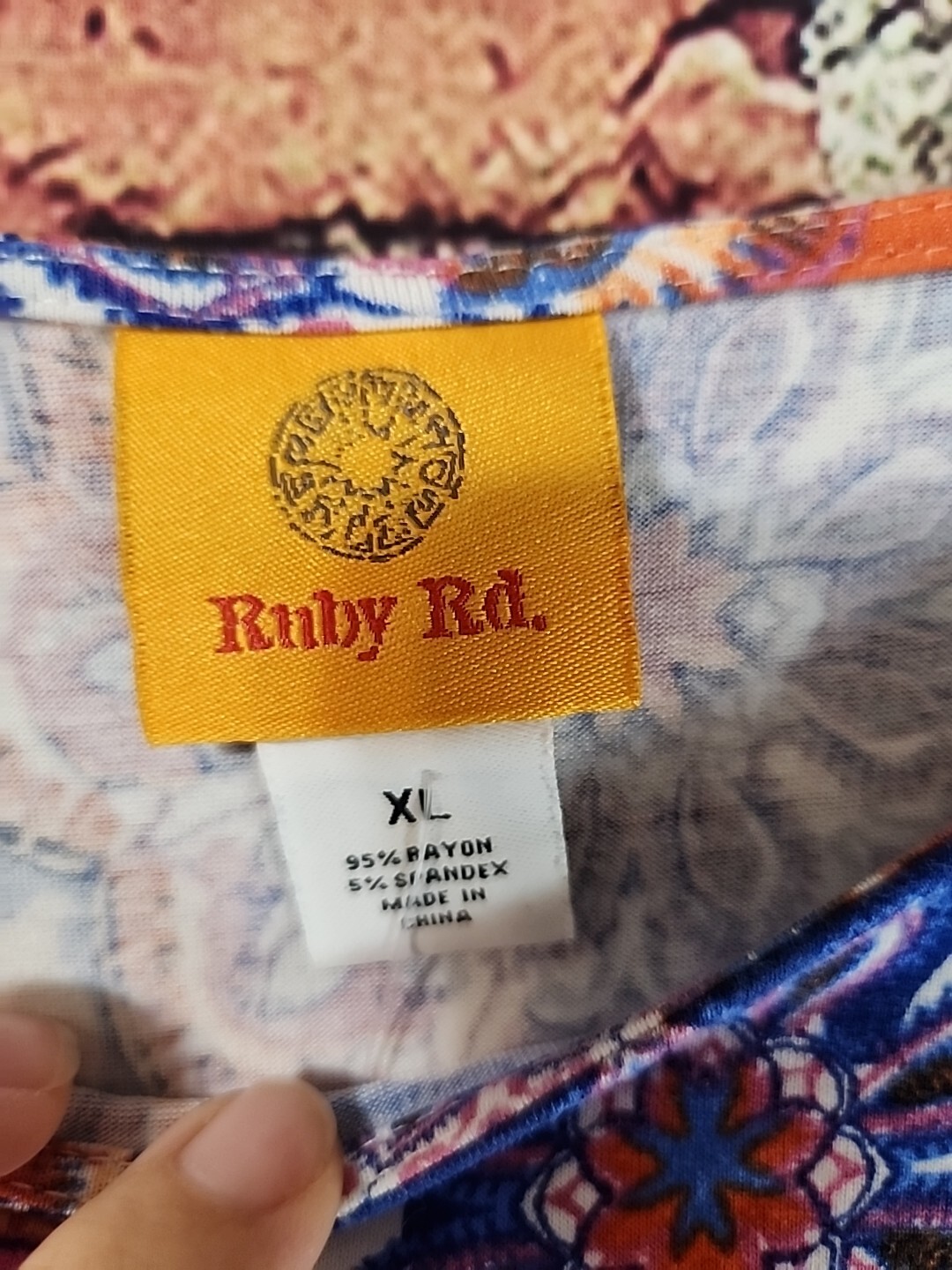 Ruby Rd. Womans Blouse Top Multicolor Geometric X… - image 4