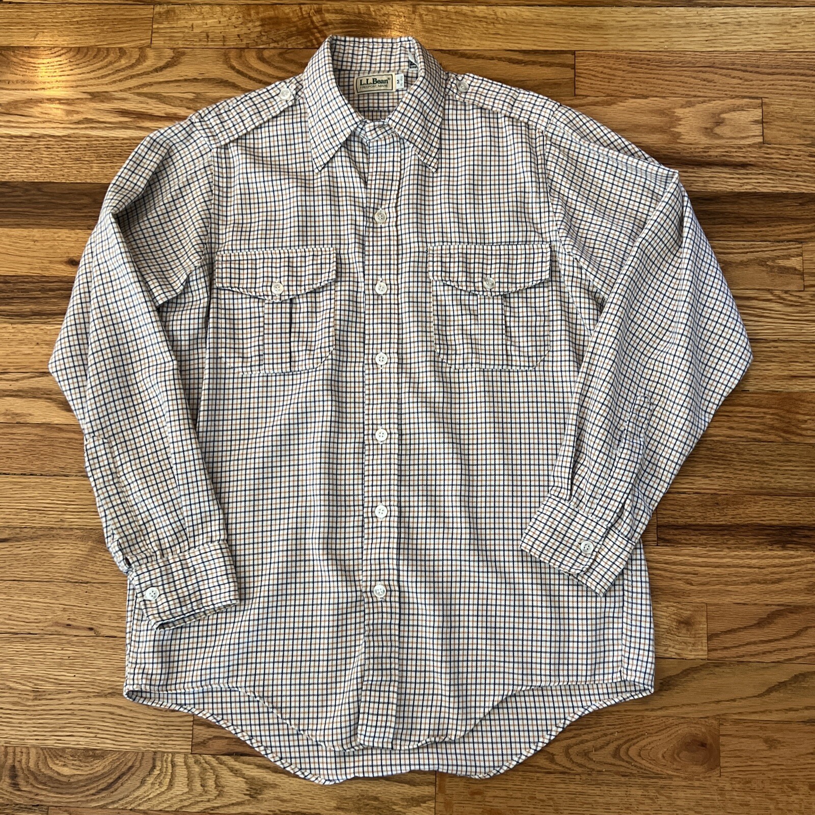 Vintage LL Bean Men's 15-15.5 Button Down Long Sleeve Check Flannel Shirt Read