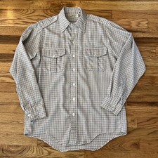 Vintage LL Bean Men's 15-15.5 Button Down Long Sleeve Check Flannel Shirt Read