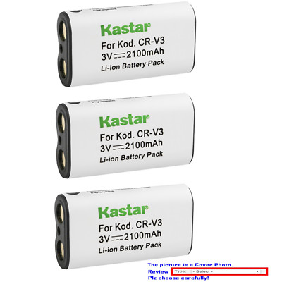 Kastar Replacement Battery for Kodak CRV3 EasyShare C360 C433 C433
