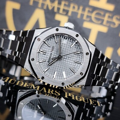 AUDEMARS PIGUET ROYAL OAK  15550ST 37MM 50th ANNIVERSARY GREY DIAL WARRANTY B&P