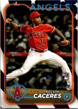 2024 Topps Kelvin Caceres Independence Day Parallel #/76 RC Angels SP Card