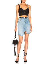 NWT Mother Tomcat Slide Mini Fray Skirt in The Problem With Miracles Sz 26,27,28