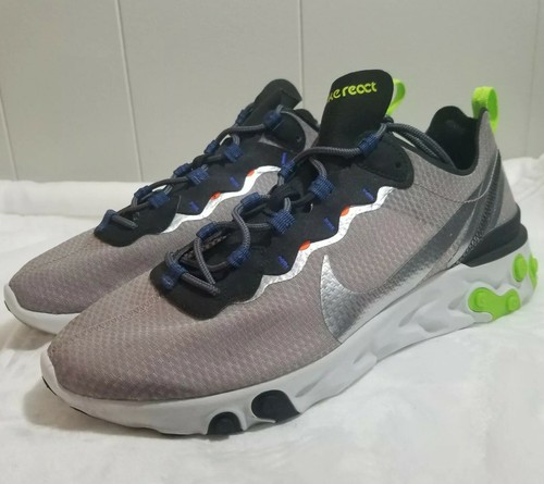 nike react element 55 trainers in silver