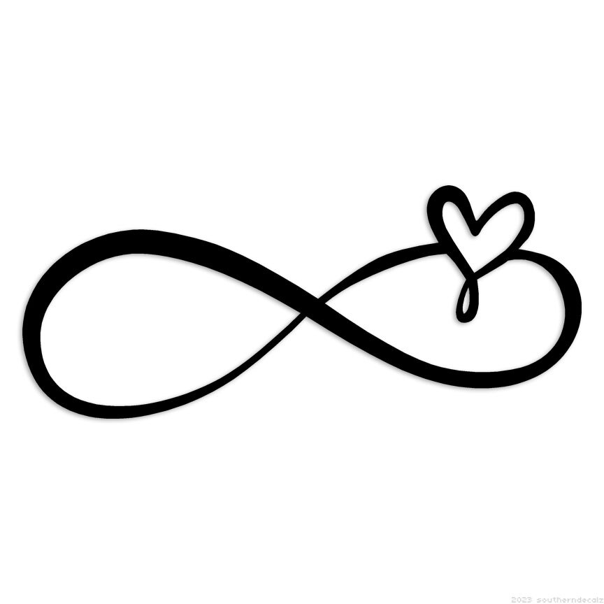 Heart Love Infinity - Decal Sticker - Multiple Colors & Sizes