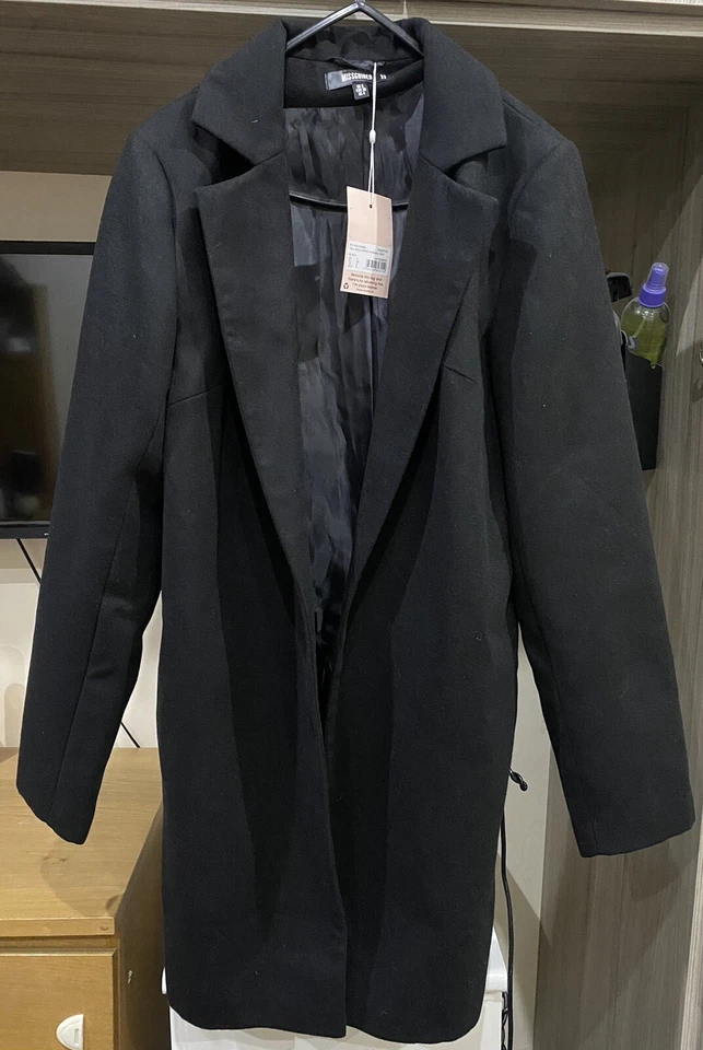 brandnew ladies black tall basic formal coat size 8/10 - Image 4 of 4
