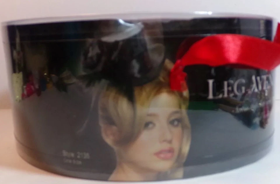 Nuevo disfraz Leg Avenue negro satinado sombrero con flores y moño Foto 2 de 4