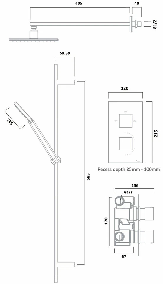 Tavistock Index Thermostatic Exposed Dual Function Shower Set - SND2008 - Image 3 of 3