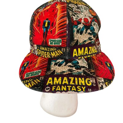 2010 A-Flex Spider-Man Hat Marvel Comics Red Black Stretch Fit Baseball Cap