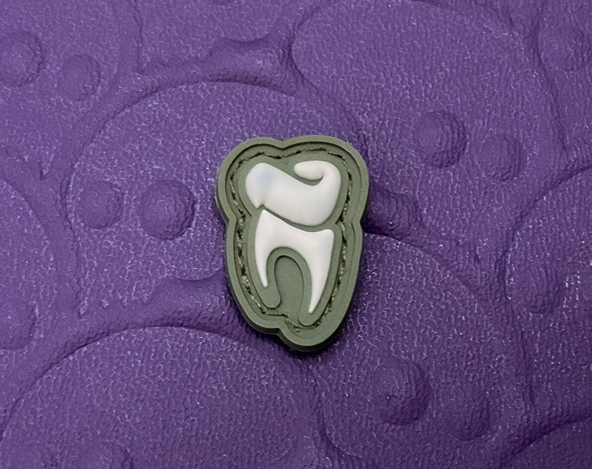 N2DWLD White on OD Green GITD Toof Morale Pouch Patch Ranger Eyes Patch EDC