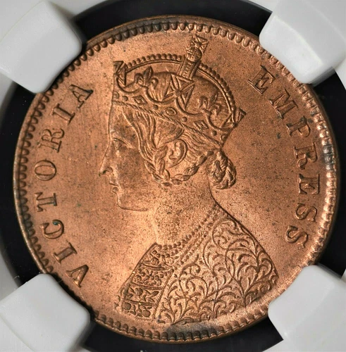India British 1894(C) 1/4 Anna NGC MS63RB Certified