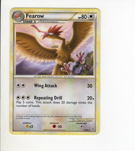 FEAROW HS UNLEASHED SET RARE POKEMON CARD #15/95 EX/NM