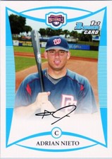 2008 Bowman Draft Prospects #BDPP9 Adrian Nieto DP Washington Nationals