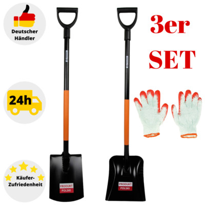 Spaten Schaufel mit Stiel Spatenstiel D Griff  Set Spatenschaufel Gärtnerspaten
