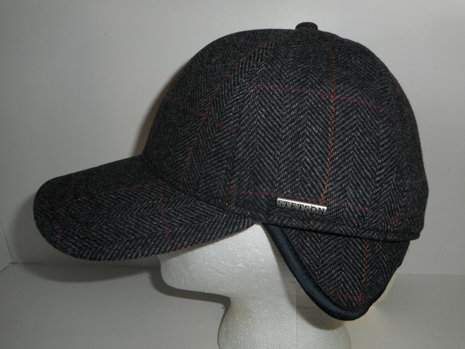 wool baseball cap with ear flaps