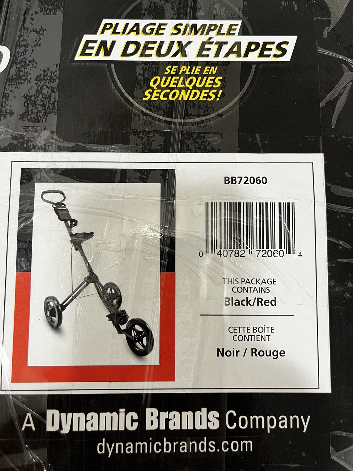 Bag Boy Golf Express 500 3-Wheel Push Cart, Matte Black / Red NEW
