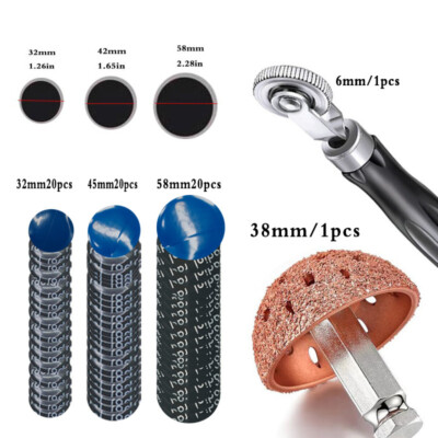 Tire Punctures Repair Kit DIY Flat Home Plug Patch Roller Tool For Car Truck