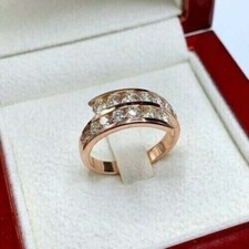 2Ct Round Cut Lab-Created Diamond Women Engagement Ring 14K Rose Gold Plated
