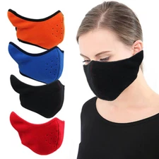 Winter Thermal Half Face Mask Fleece Ear Cover Windproof Cycling Half Face Cover