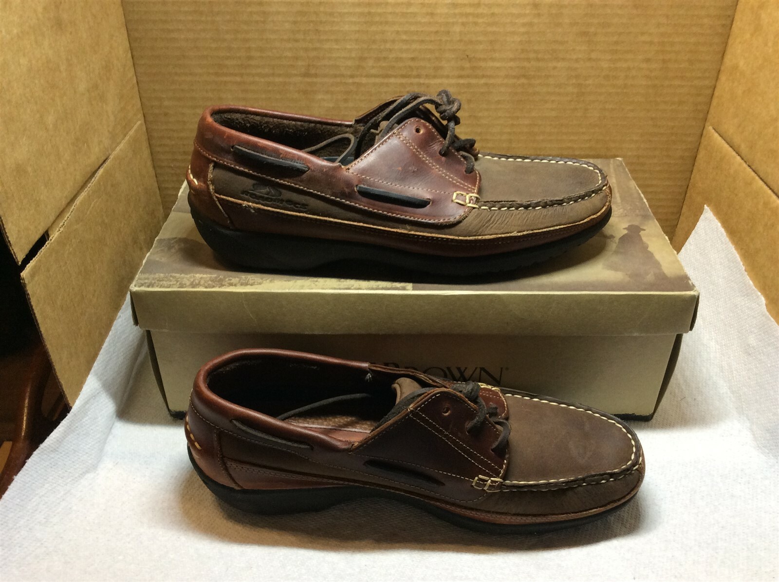 SAOLA Nuovo H.H. Brown Watkins Glen 7 M marrone loden pelle di vitello nabuk {282R}