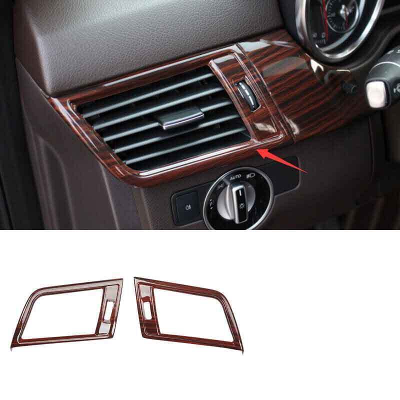For Benz 16-19 GLE GLS Brown Wood Grain Inner L&R AC Air Outlet Vent Cover Trim
