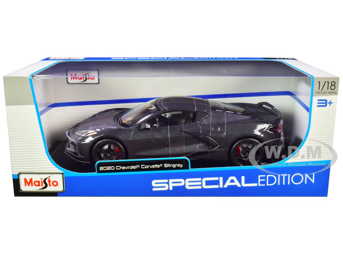 2020 CHEVROLET CORVETTE STINGRAY C8 GRAY 1/18 DIECAST MODEL CAR BY