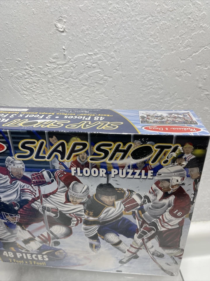 Rompecabezas de piso Melissa & Doug, "Slap Shot", 48 piezas, hockey, #4419, 2’ X 3’ NUEVO Foto 3 de 4