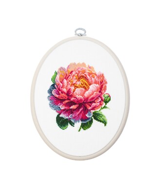   Coral Charm   Peony Cross Stitch Kit by Luca-S
