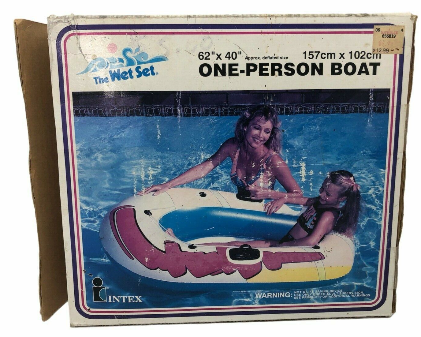 Vintage Intex Wet Set Inflatable 1 Person Boat 62x40 Pool Float Retro ...