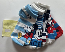 5 PAIRS Disney Mickey Mouse Boys no show SOCKS SIZE 6-8 LL69