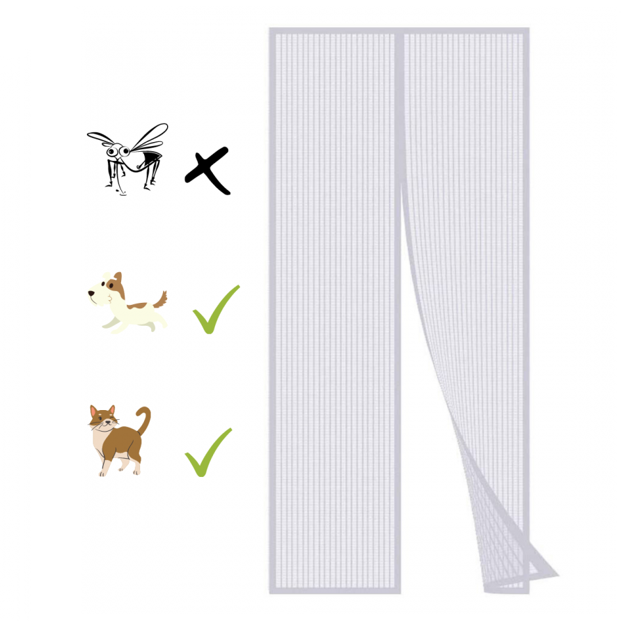 ZANZARIERA MAGNETICA 120X220 TENDA PER PORTE FINESTRE UNIVERSALE CALAMITA BIANCA