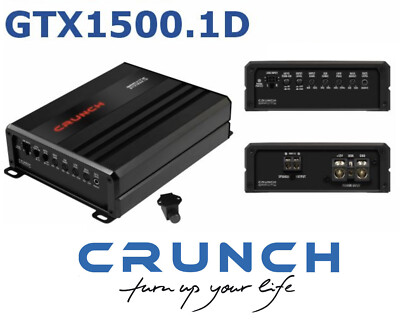 Crunch GTX 1500.1D Digital Mono 1 Channel Amplifier 1500W with Bass Remote
