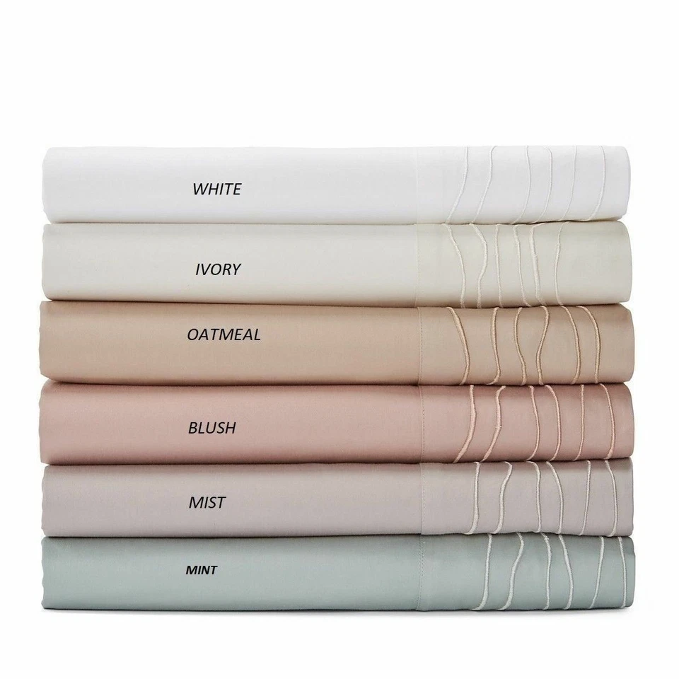Kelly Wearstler Shoreline QUEEN FLAT SHEET BLUSH SATEEN COTTON NEW $120 - Image 3 of 3