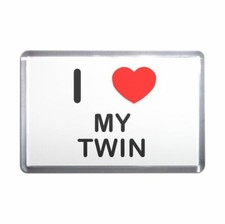 My Twin I Love Heart Plastic Fridge Magnet (S, M, L, XL)
