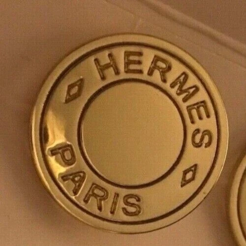 HERMÈS Vintage Eccellente Lusso Oro Lucente Singolo Hermes Bottone Parigi Classico