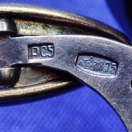 π Gemelli vintage in argento sovietico | grande cristallo di roccia | 875 sterline | URSS vecchi - Foto 6 di 24