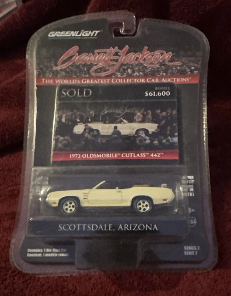 (JL-1) 1/64 Greenlight 1972 Barrett Jackson Oldsmobile Cutlas 442 - Image 4 of 4